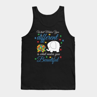 Elephant Puzzle Piece Autism Awareness Gift for Birthday, Mother's Day, Thanksgiving, Christmas Tank Top